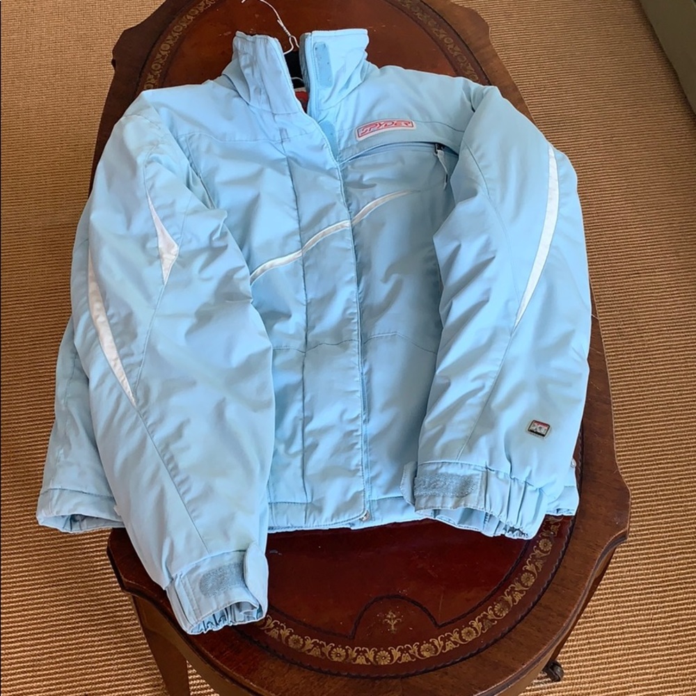 A nice warm, light blue winter coat